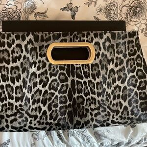 Leopard Print Clutch Bag